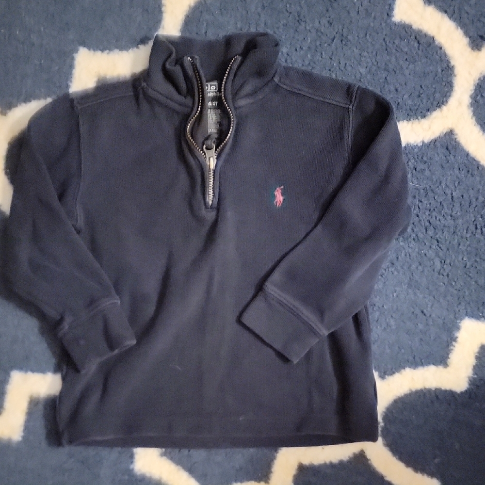 Navy Quarter-Zip Pullover with Logo